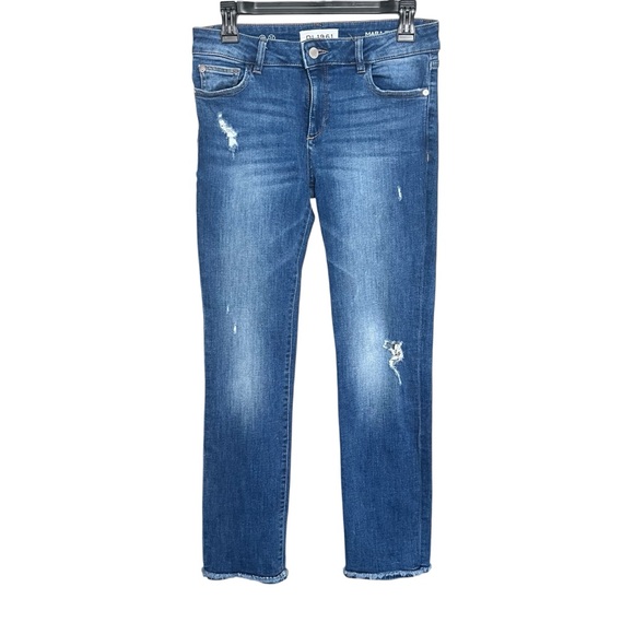 DL1961 Denim - DL1961 Mara Instasculpt Straight Ankle Jeans SZ 26 Distressed Stretch Casual
